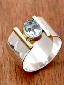 Vintage Blue Rhinestone Decor Ring, Fashion Accessories for Women & Girls, Boho Style Jewelry for Party, Daily Clothing Decor, Trendy Jewelry for Birthday Gift, Marquise Cut Ring