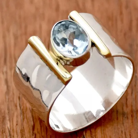 Vintage Blue Rhinestone Decor Ring, Fashion Accessories for Women & Girls, Boho Style Jewelry for Party, Daily Clothing Decor, Trendy Jewelry for Birthday Gift, Marquise Cut Ring, Boho Statement Ring, Fashion Rings, Beautiful Rings