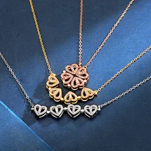 Magnetic Folding Heart Crystal Pendant Necklace- Elegant