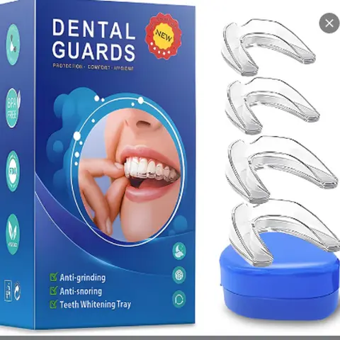 Upgraded Night Mouth Guard for Teeth Grinding,Custom Fit Mouth Guard for Teeth Grinding at Night,Cushioned Bite Protection for Sleep,Soft Comfortable Dental Guard,Thickened Design Safe Soft Comfortable Reusable Design with Carrying Case(4 Pack)