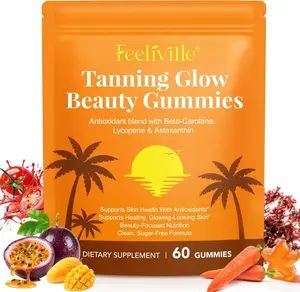 [HOT 2026] Astaxanthin Tanning Gummies Sun-Free for Women & Men, NO Sugar, With Beta Carotene, Vitamin ACDE Lycopene Enjoy a Tasty, Easy to Carry, No Water Making it Easy Enjoy a Healthy Tan Every Day 60Count