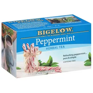 Bigelow Peppermint Herbal Tea – 20 Individually Wrapped Tea Bags, Caffeine-Free, Gluten-Free, Kosher – Cool & Clean Peppermint Flavor