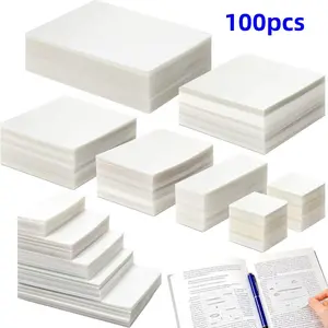 Clear Paper, 100pcs/set Simple Portable Durable Multi-purpose Creative Office Notepad, Office Stationery & Supplies for Home School Dormitory