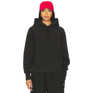 Champion Essentials Reverse Weave Hoodie Sweatshirt in Black