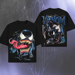 Eddie Brock Symbiote Venommm - Spideyy MCU verse Edition Double Printed Oversize Lightweight Tee Movie TV Series Vintage Graphic Design Top Cotton Movie lovers / Comic Superheroes Streetwear T-Shirt Clothes Menswear Womenswear.