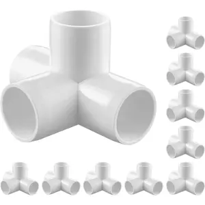VEVOR 3-Way PVC Fittings, 1-inch PVC Pipe Joints Elbow Connector, 10-Pack Furniture Grade Tee Fittings for DIY Storage Rack, Animal Cage, Pool or Garden Support Frame, Impact Weather-ResistantVEVOR Super Brand Day