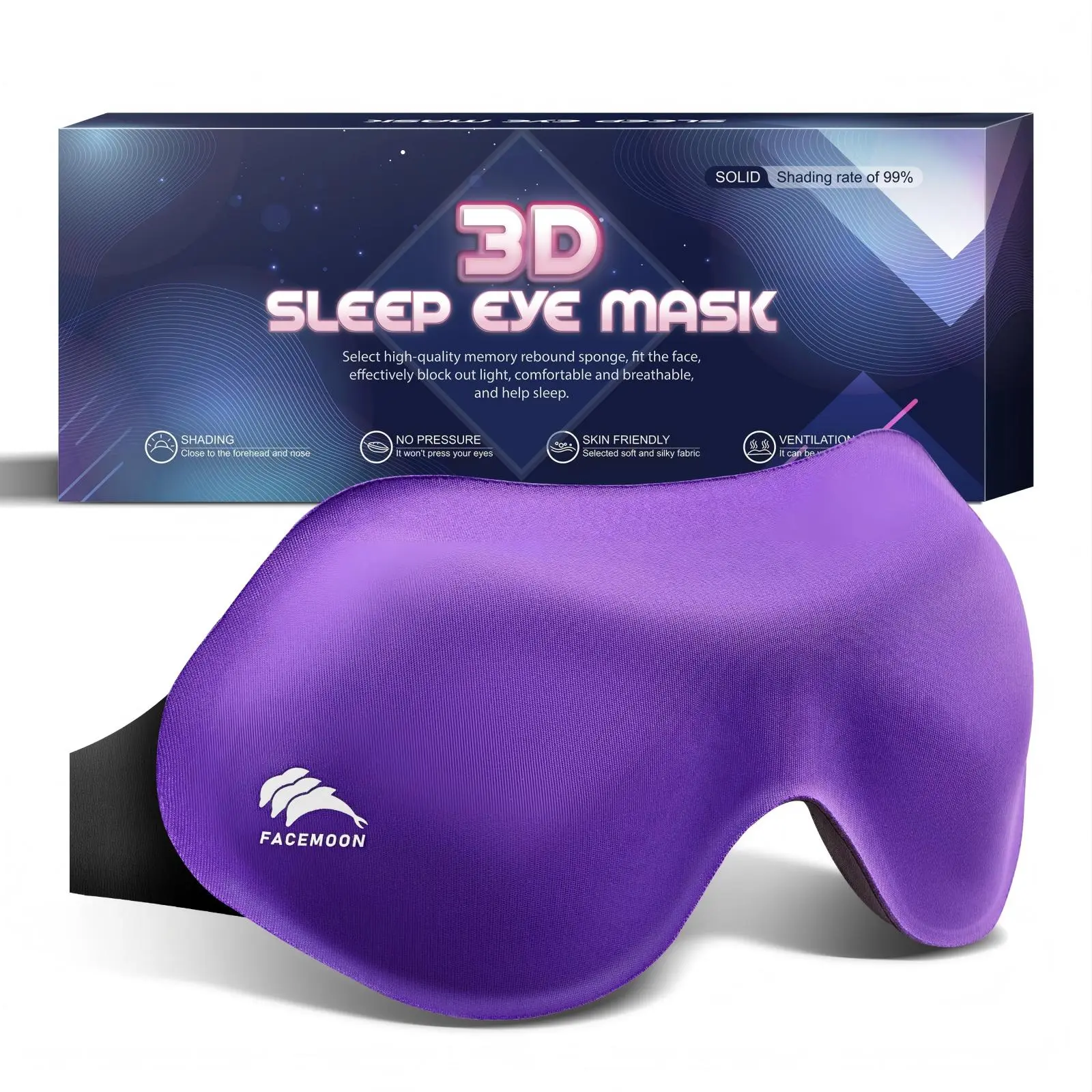 Zero-Pressure 3D Sleep Mask for Side Sleepers – Lash-Friendly Contoured Eye Mask, Soft Blackout Night Blindfold for Women, Airplane Travel Essential Sleeping Eyemask Eyemasks For Sleeping