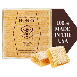 Pure Southern Honey 100% Raw Honeycomb Cassette - Sweet Flavor Natural Pure Southern Honey 100% Raw Honeycomb Cassette - Sweet Flavor Natural