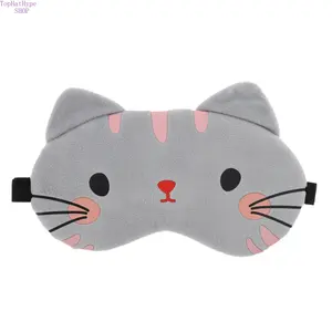 1Pc Soft Cute Cartoon Cat Sleep Eye Mask, Gray Light-Blocking Eye Shade Blindfold, Breathable Comfortable Eye Cover for Sleeping, Travel & Meditation, Ideal for Home, Office Nap, Night Rest & Daily Relaxation
