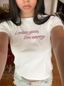 [Sale off up to 65%] I Miss You Baby Tee Shirt Trendy Shirt For Women Custom Pop Concert Graphic TShirt Gifts For Her Concert Tee
