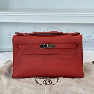 Pre-owned HERMÈS Swift Top Handle Bag BJ11014050735 Kelly 22 Mini Size Fist Verson Red(9T) [R]