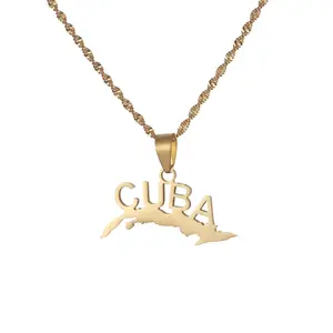 Cuba Map Necklaces for Women Map of Cuba Charm Pendant Jewelry With Chain country  necklace map  necklace country flag necklaces