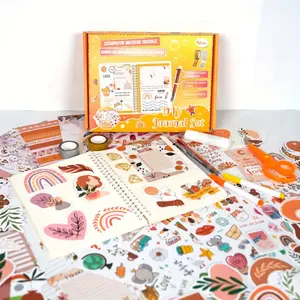 Aesthetic DIY Journal Kit with 100Pcs Scrapbook Supplies | Boho Rainbow Stationery Set for Creative Lettering & Daily Planning | Perfect Self-Care Gift for Teens & Stationery Addicts | Trending Scrapbooking Essentials 2026