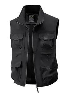 Men's Summer Thin Vest Jacket, Multi-Pocket Fishing Photography Coat, Casual Mesh Waistcoat, Versatile Daily Wear, Outdoor Use, Sleeveless Gilet