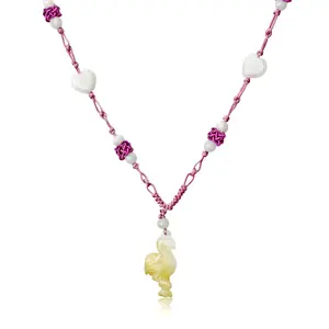 Unleash Your Tropical Spirit with the Flamingo Jade Pendant Necklace