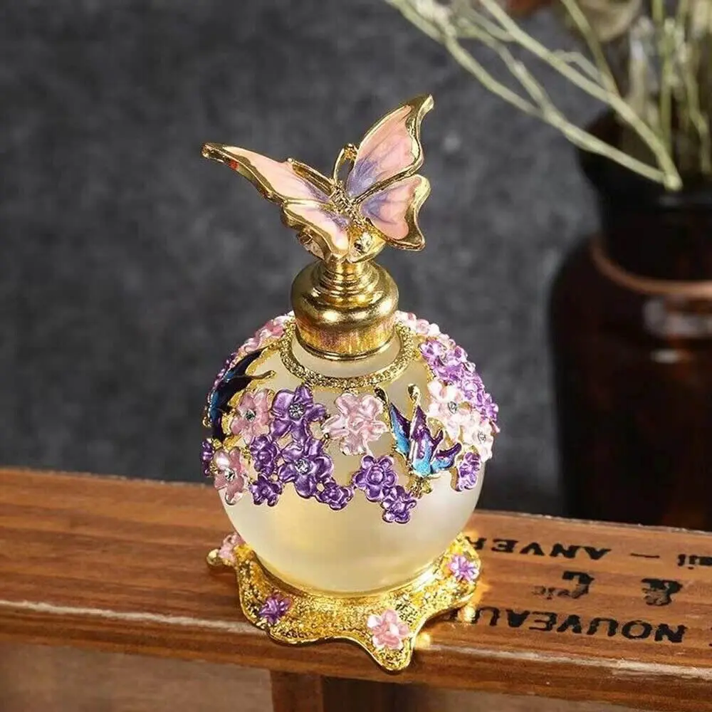 25ml Vintage Purple Butterfly Perfume Bottle Lady Essential Oil Bottle Decoration 25ml Vintage Purple Butterfly Perfume Bottle Lady Essential Oil Bottle Decoration