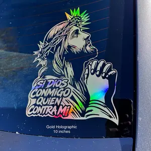 Si Dios Conmigo Quien Contra Mi Decal Sticker For Cars, Trucks, SUVs, Glass Doors, Windows, and Fridges - Available in Multiple Colors & Sizes