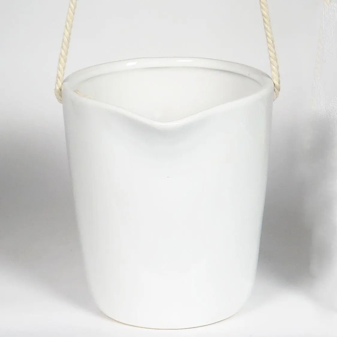 AI-CE552WH-Q04 7.5 in. White Glazed with Twine Hanger Hanging Planter - Set of 4