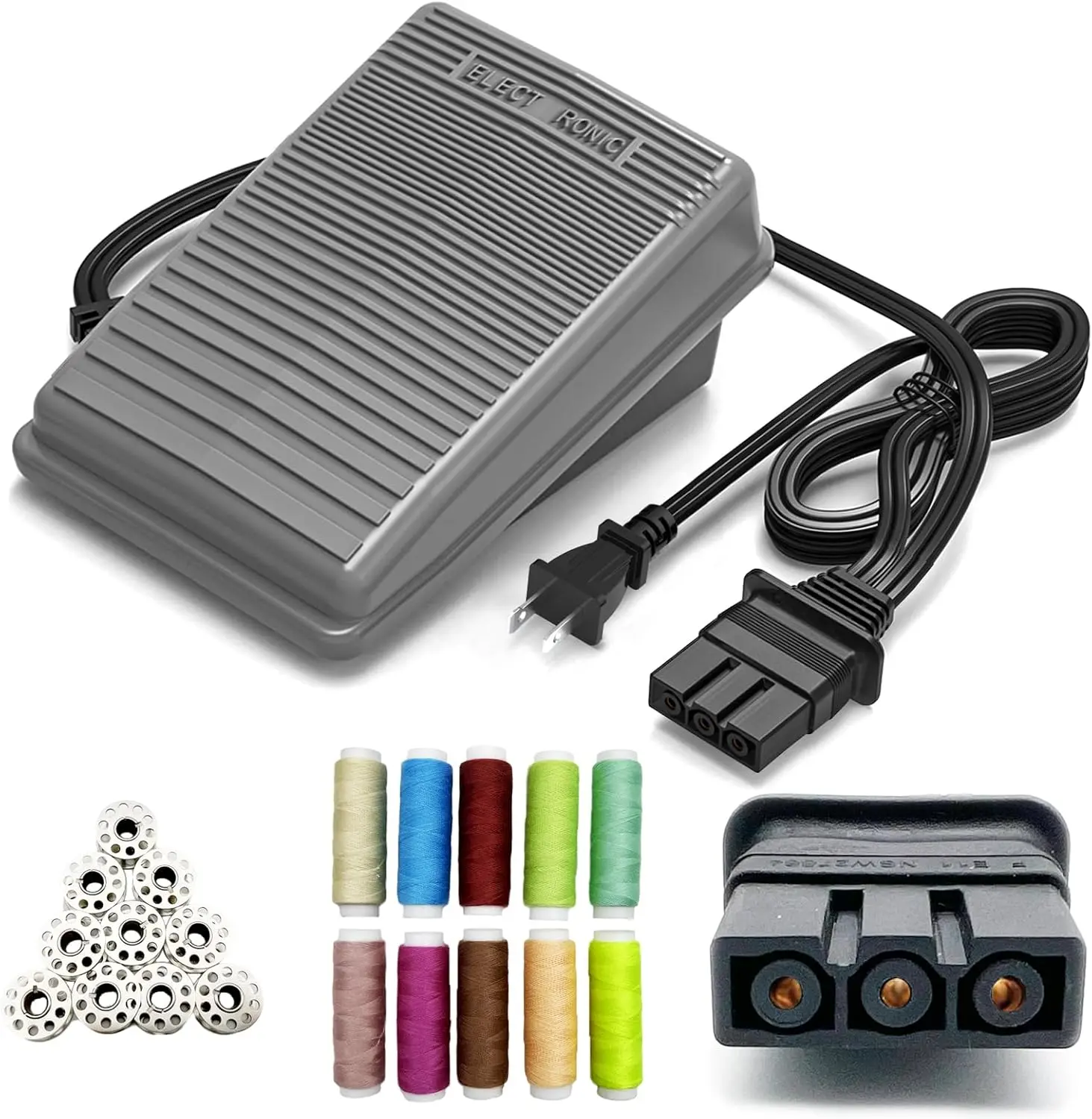Sewing Machine Pedal and Power Cord Replacement, Compatible with  #J00360051 1034D 1634D KD1902 LS1217 LS2125 LX2500 LX3014 LX3125 LX3817 VX1120 XM2701 XL2600i XL5130 XR65 XR3774 JX2517