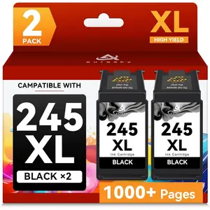 245XL 246XL Compatible Ink  for  245 and 246 XL PG-245XL CL-246XL for PIXMA TR4520 TS302 MG2525 TR4527 TS3322 MG3022 MX490 TS202 Cannon Printer Ink Cartridges (2 Black)
