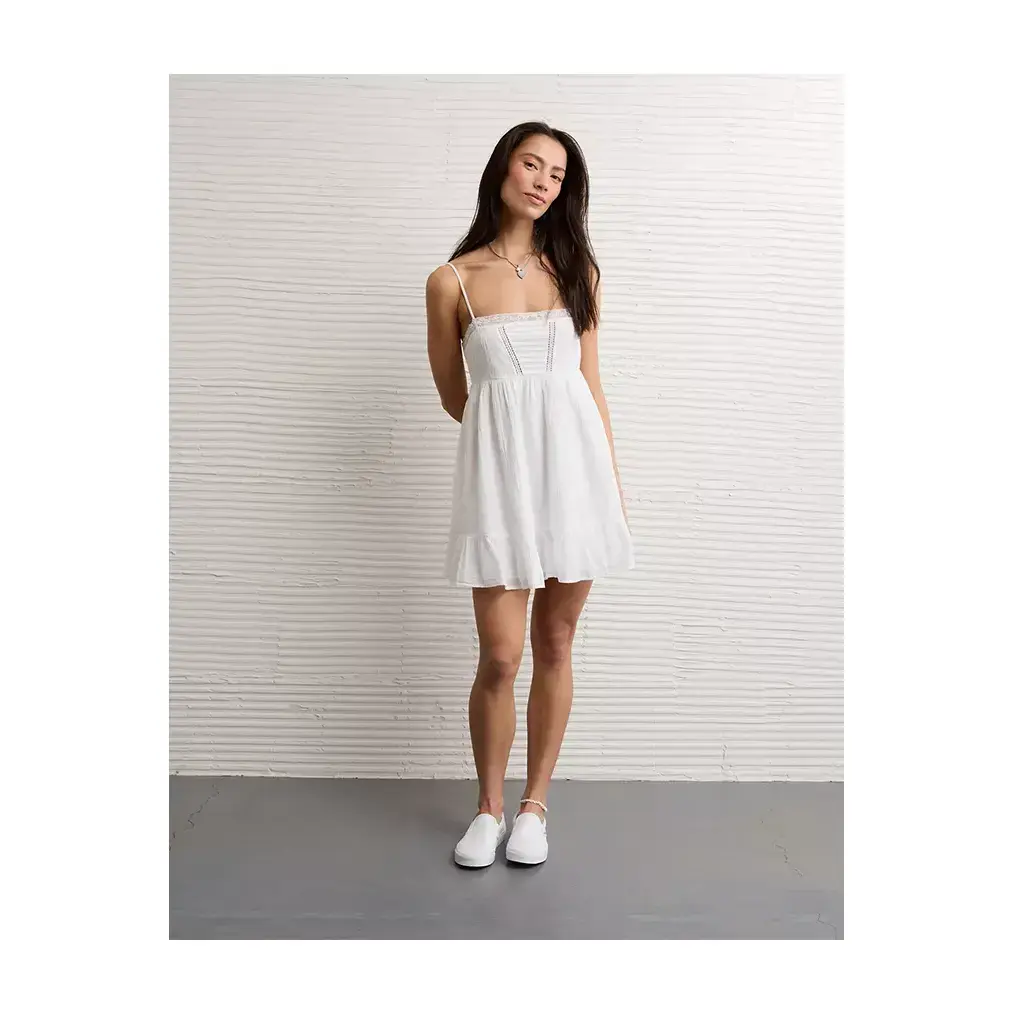AE Lace Trim Babydoll Mini Dress