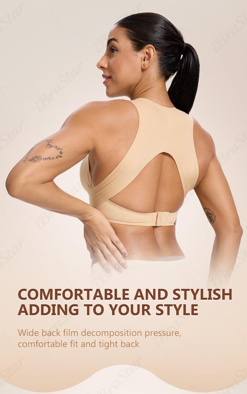 【Postural correction】Soft Breathable Wireless Sports Bra - Women's Full Coverage, Non-Removable Moulded Cups | Beige Yoga Gym Daily Fitness Activewear 【Postural correction】Soft Breathable Wireless Sports Bra - Women's Full Coverage, Non-Removable Moulded Cups | Beige Yoga Gym Daily Fitness Activewear