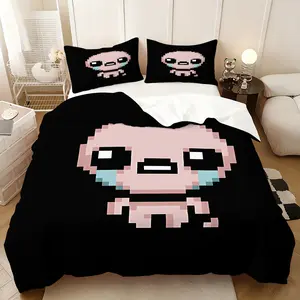 3Pcs,The Binding of Isaac three-piece bedding set, soft, comfortable and skin-friendly, universal in all seasons, bedding set, no pillow core, no quilt core, suitable for bedrooms, guest rooms - (1 quilt cover + 2 pillowcases)