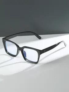 Men's PC Wide Frame Concave Mirror, Classic Casual Simple Fashion Flat Lens, Suitable for College Commute Streetwear Daily Wear, High Quality Eyeglasses