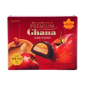 LOTTE Ghana Apple Peanut Butter Cream Filled Chocolate Bar 68g - Limited Edition Korean Snack
