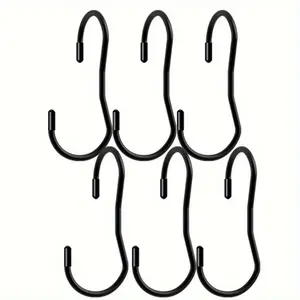 4pcs/set Purse Hanger for Closet, Twisted Purse Hooks Heavy Duty S Hooks Handbag Hanger Organizer Space Saving Closet Rod Hooks for Hanging Clothes, Bags, Plants, Pans and Pots (Black)