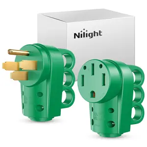 Nilight 50 Amp RV Male and Female Plug Set Heavy Duty14-50P 14-50R Receptable 125V/250V Volt ETL Listed for Electrical Camper Caravan Motorhome Van Trailer