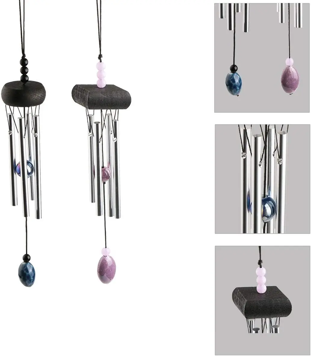 2Pcs Small Wind Chimes, Beautiful Garden Chimes, Portable Metal Wind Chimes for Home Garden Decoration (Length: 11inch) - Home Improvement.