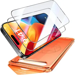 2 Pack for  16 Pro Max Screen Protector, [9H Hardness] Tempered-Glass Screen Protector with Auto-Alignment Kit,  Clear, Scratch Resistant