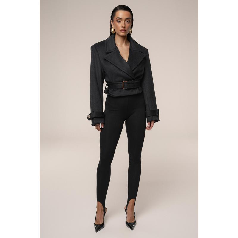 Black Sharp Presence Crop Jacket