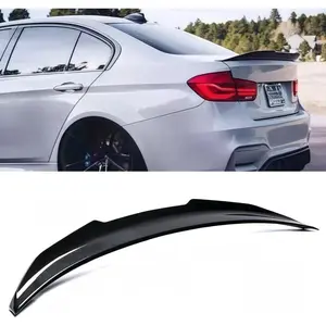 BMW F30 F80 M3 Carbon Fiber Pattern PSM Style Duckbill Rear Spoiler for 2012-2018 3 Series & 2014-2019 M3 Sedan High Kick Wing Lip