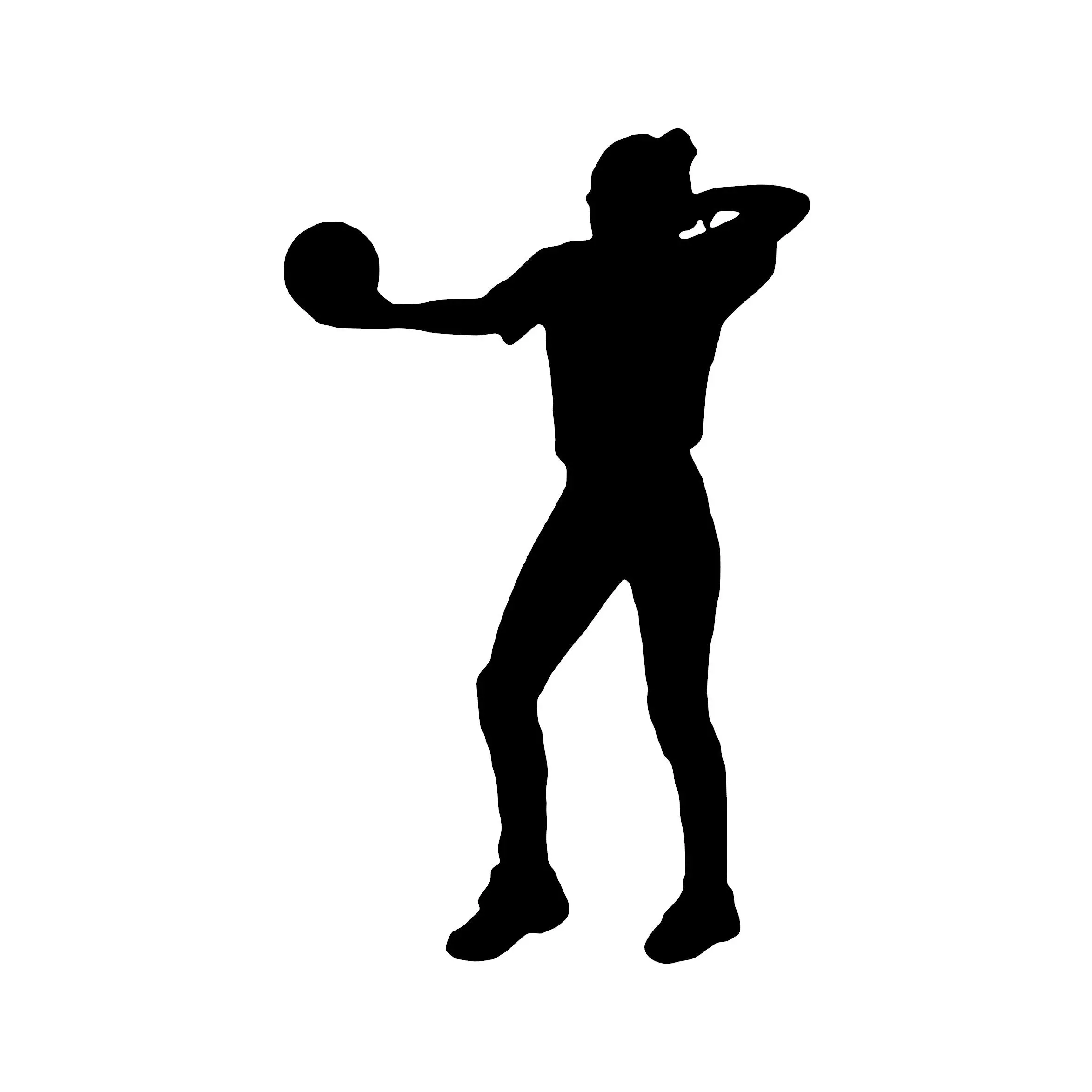 Black Silhouette Volleyball Serve Decorative Sticker - Long Wearing, Easy Apply for Indoor Home Decor, Customizing Car, Water Bottle, Laptop Sports Themed Accents