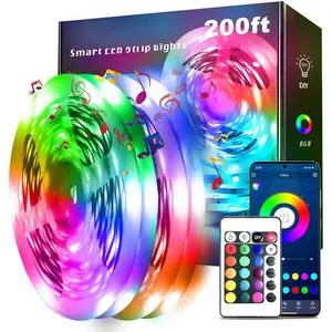 Led Lights for Bedroom 200ft,  Led Strip Lights with App Control Remote, RGB LED Light Strips, 24V Led Strip Lights for Room Decoration Party, Festival Decor(2 Rolls of 100ft)