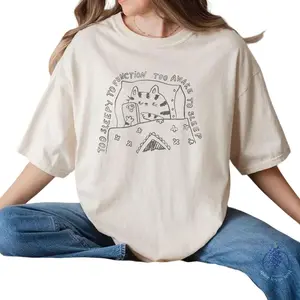 Too Sleepy to Function Too Awake to Sleep Funny Cat Lover Shirt Funny Gift-Cat Shirt  Oversized Sleep Shirt tee-shirt