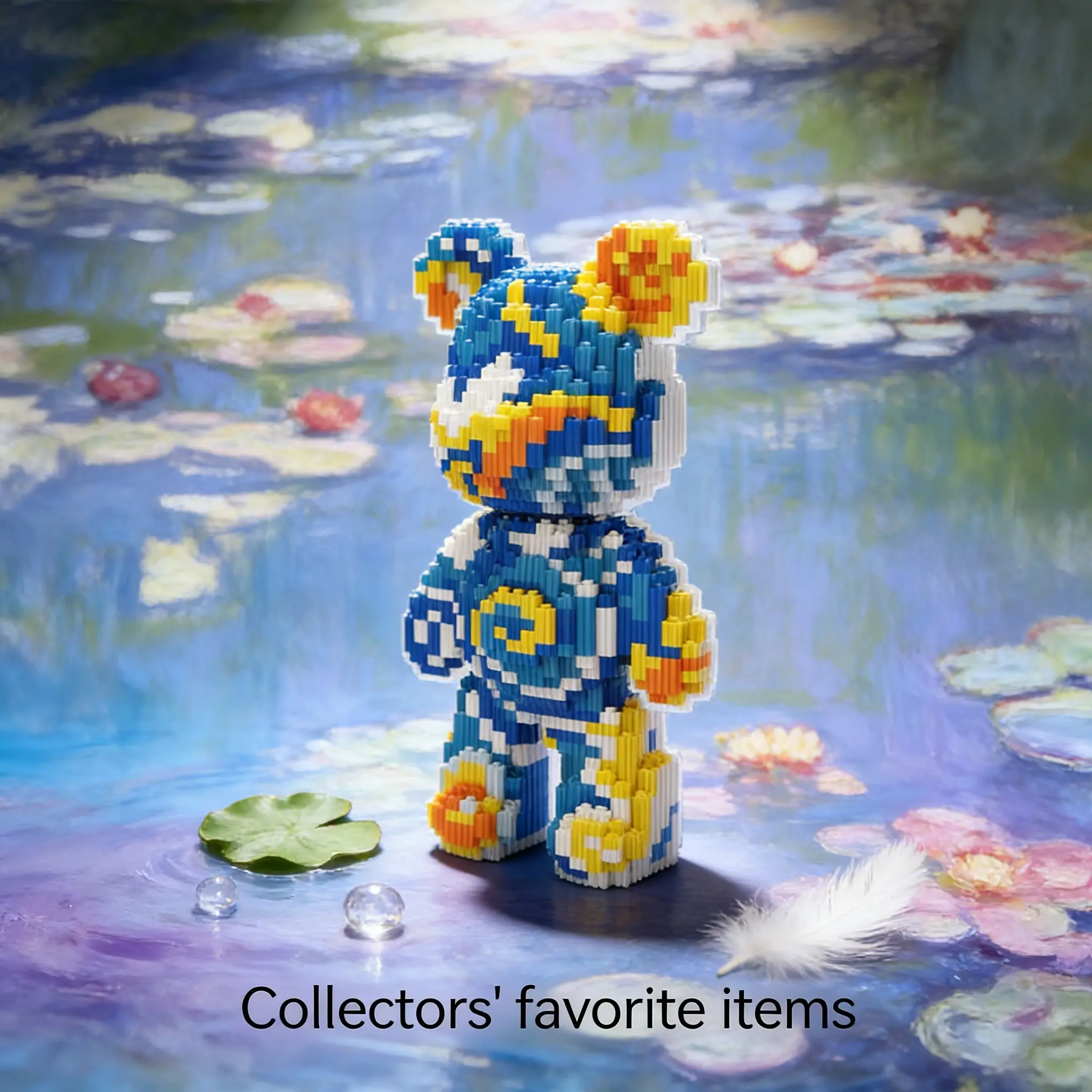 Blue Swirl Bear 3D Animal Desktop Decoration, Creative Room Decor, Birthday Halloween Valentine Christmas Gift, Home Party Craft Statue