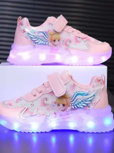 Kids Usb Rechargeable Led Light Up Sneakers, Cute Fun Prints Cartoon Pattern Light Up Sneakers, Fashionable Luminous Sneakers for Boys & Girls