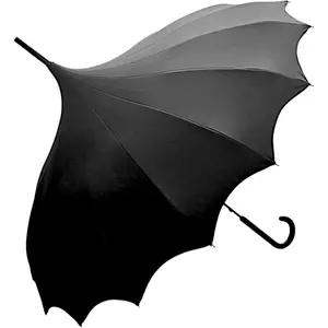 Full Size Dark Wing Pagoda Umbrella - Ideal for  Weather,  for Vampires,  Enthusiasts, and Lovers of  Bat Wing Style