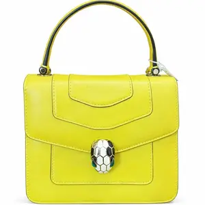 Pre-owned Bvlgari Leather Shoulder Bags Serpenti Calfskin Top Handle Crossbody Bag Medium