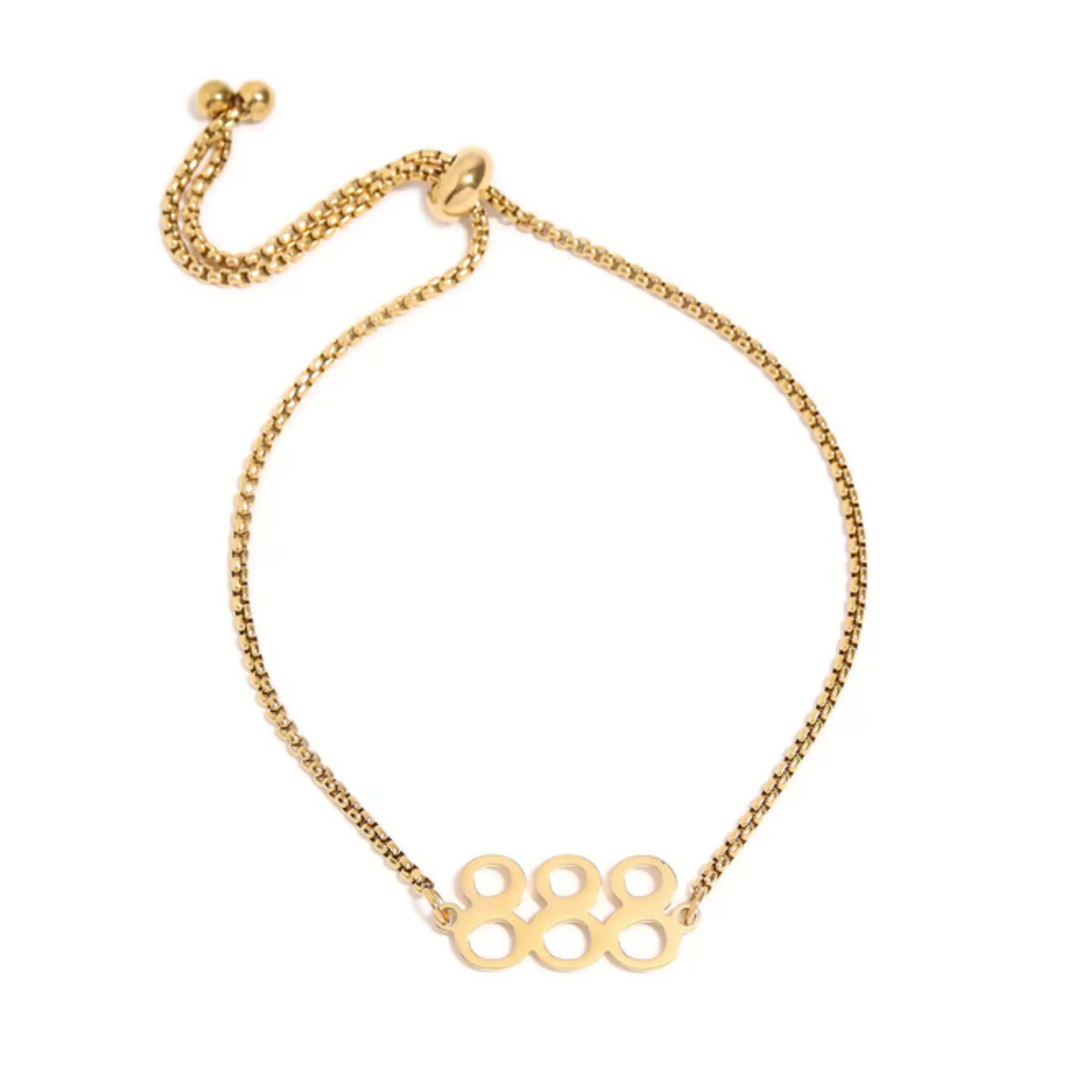 18K Gold "888" Angel Number Stainless Steel Bracelet