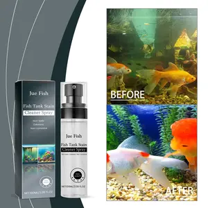 Jue-Fish Fish Tank Stain Cleaning Spray Stain Cleaning and Descaling No Residue Does Not Hurt Fish Cleaning Spray