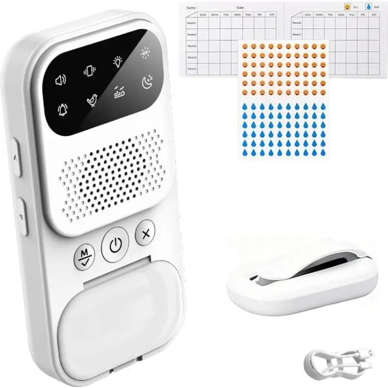 New Wireless Bedwetting Alarm for Kids and Seniors, USB-C Charging, 8 Modes, Compact Comfortable Sensor, Suitable for Boys and Girls