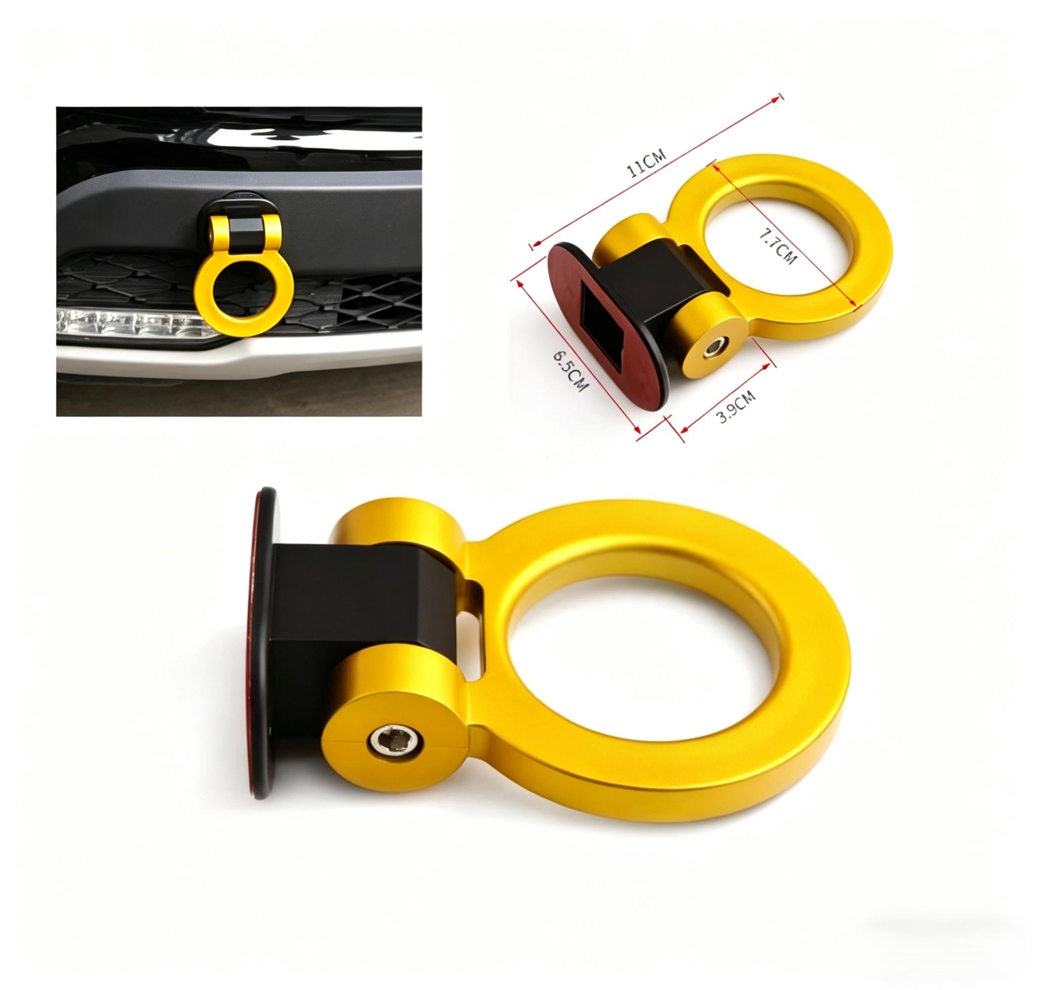 Decorative Tow Hook for Car, Cool Alloy Ring Tow Hook Decor, Easy Installation Car Exterior Accessory, Unique Auto Styling Charm for Truck SUV (Not for Towing), Must-Have Car Trendy Upgrade