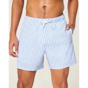 Hollister Mid-Thigh Seersucker Volley Swim Trunks