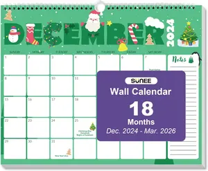 Calendar 2024-2025 - 18 Months Wall Calendar Oct. 2024 - Mar. 2026, 14.5"x11.5" Big Grid Hanging Calendar with Note for Organizing & Planning