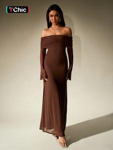 women's off the shoulder ruched contrast sequin bodycon dress, elegant long sleeve backless evening party gown, ladies spring & fall clothes
