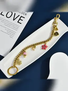 Vintage Dinosaur Letter Geometric Pendant Bag Chain, Metal Crossbody Extender Chain, Elegant Women's Accessory, All Seasons